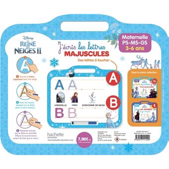 DISNEY REINE DES NEIGES 2 - Ardoise J'écris les lettres majuscules (3-6 ans)