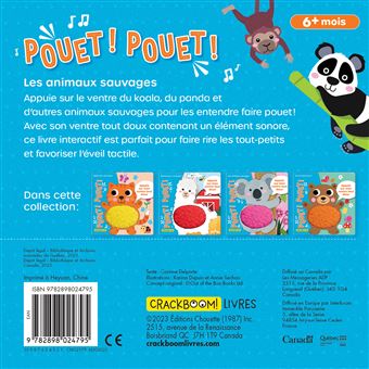 Pouet ! Pouet ! Les animaux sauvages - Appuie sur le ventre des animaux pour les entendre faire Pouë