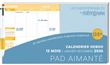 Calendrier hebdomadaire janv-déc 2026 - Pad aimanté avec stylo 4 couleurs