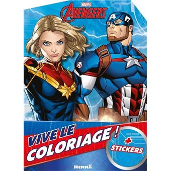 Marvel Avengers - Vive le coloriage ! (Captain Marvel et Captain America) - + stickers