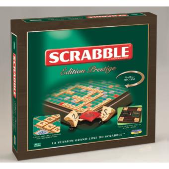 Scrabble Deluxe Edition en bois avec plateau de jeu rotatif : :  Jeux et Jouets