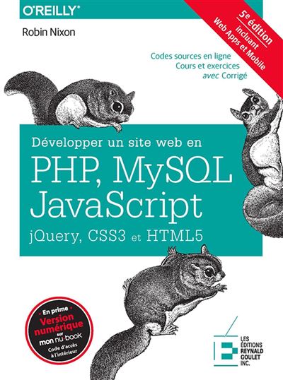Développer un site web en Php, Mysql et Javascript, Jquery, CSS3 et HTML5 - Robin Nixon - broché