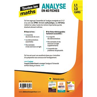 Toutes les maths – Analyse en 40 fiches