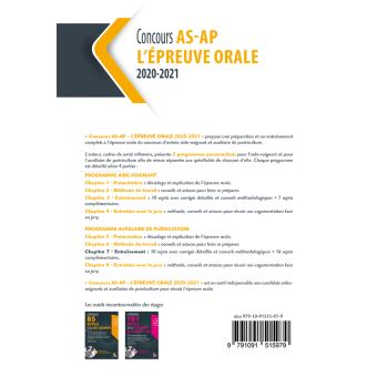 Concours AQ-AP l'épreuve orale 2020-2021