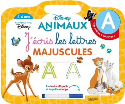 Disney animaux Ardoise J'écris les lettres majuscules (3-6 ans)