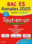 Annales Bac 2020 Tout-en-un Bac ES