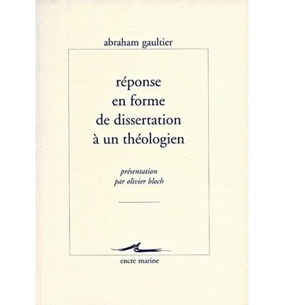Réponse en forme de dissertation à un théologien sur les sentiments des sceptiques