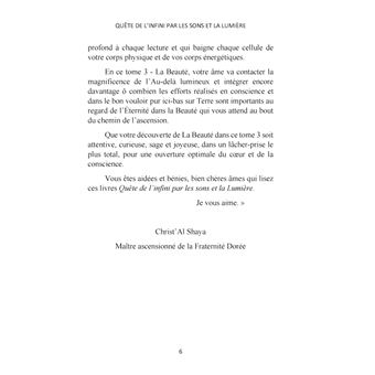 Quête de l'infini par les sons et la Lumière, Tome 3 : La Beauté