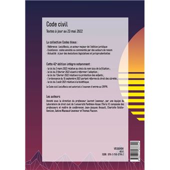 Code civil 2023 jaquette spacemen