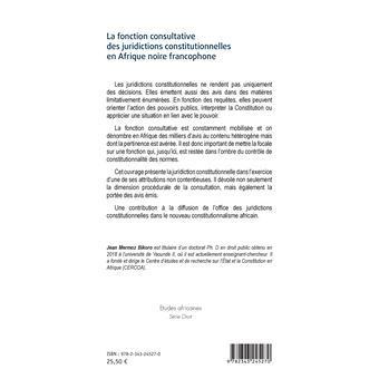 La fonction consultative des juridictions constitutionnelles en Afrique noire francophone