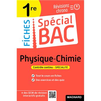 Spécial Bac Fiches Physique-Chimie 1re Bac 2023