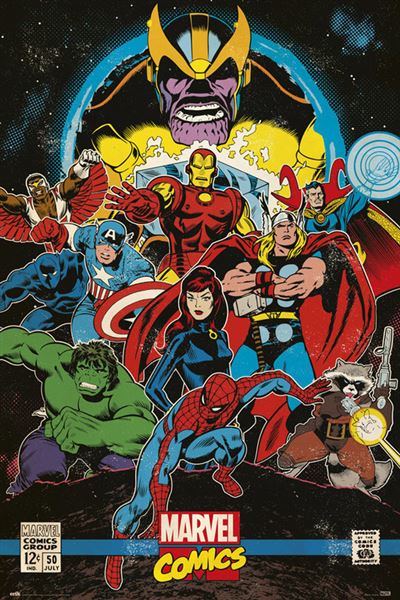 Poster Marvel Comics Infinity Retro