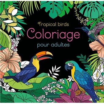 Tropical birds - coloriage pour adultes