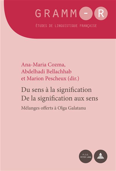 Du sens a la signification  De la signification aux sens