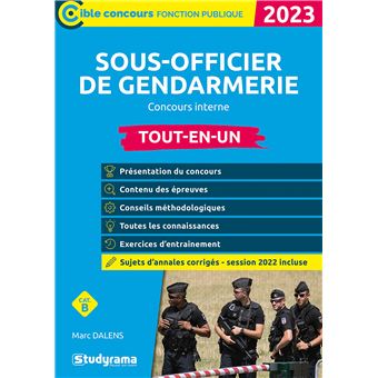Sous-officier de gendarmerie – Concours interne (Catégorie B – Concours 2023)