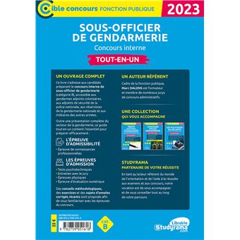 Sous-officier de gendarmerie – Concours interne (Catégorie B – Concours 2023)
