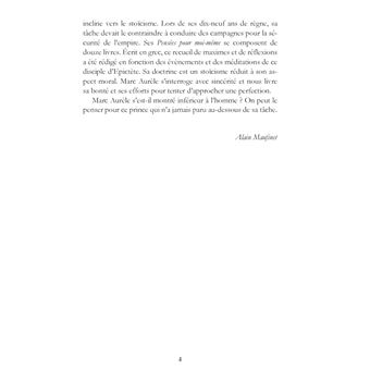 Pensées pour moi-même préfacé par Alain Maufinet