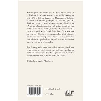 Pensées pour moi-même préfacé par Alain Maufinet