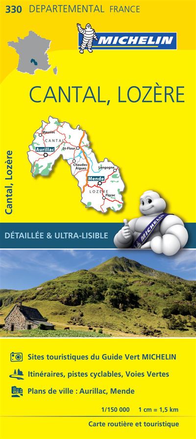 Carte Départemental Michelin Cantal, Lozère -  Collectif Michelin - broché