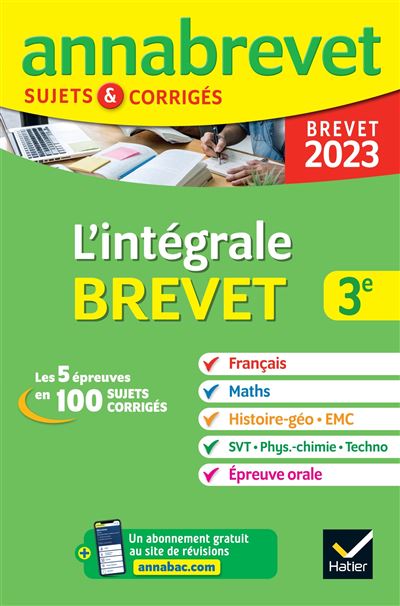 Annales du brevet Annabrevet 2023 L'intégrale du Brevet 3e (tout-en-un