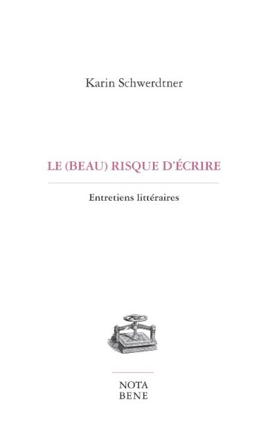 Le beau risque d'écrire