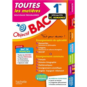Objectif Bac 2024 - 1re Spécialités Sciences humaines Toutes les matières