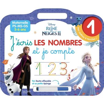 DISNEY REINE DES NEIGES 2 - Ardoise J'écris les nombres et je compte (3-6 ans)