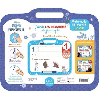 DISNEY REINE DES NEIGES 2 - Ardoise J'écris les nombres et je compte (3-6 ans)