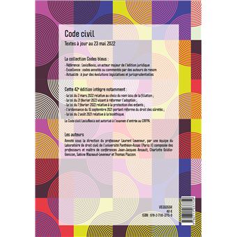 Code civil 2023 jaquette psychémotifs