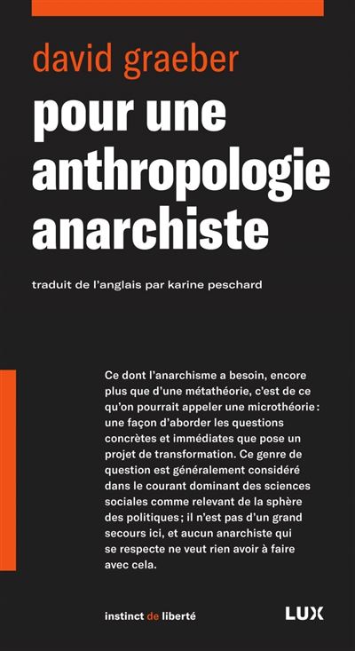 Pour une anthropologie anarchiste - David Graeber - broché