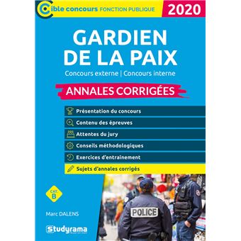 Gardien de la paix 2020 - Annales corrigées