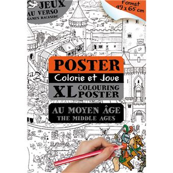 Poster colorie et joue au Moyen Âge