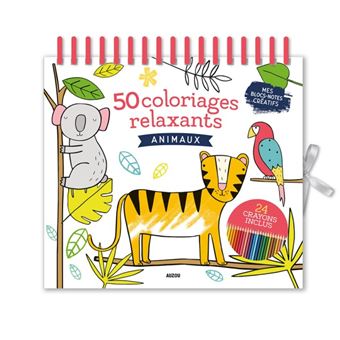 Mes blocs-notes créatifs - 50 coloriages relaxants - animaux