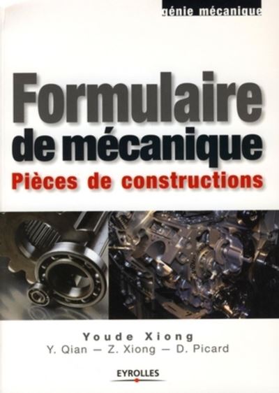 Formulaire de mécanique, pièces de construction