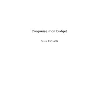 J'organise mon budget