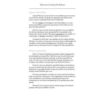 Les secrets du Bonheur