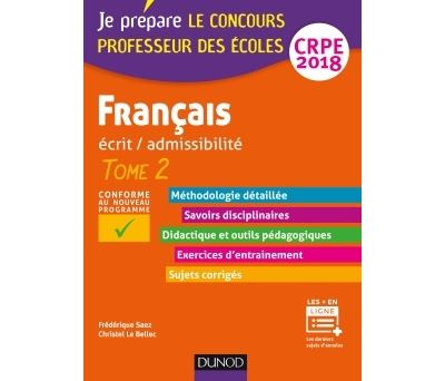 Français - Professeur des écoles - Ecrit / admissibilité - T.2 CRPE 2018