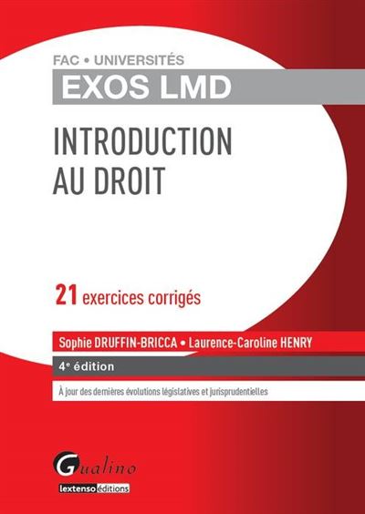 Exos lmd - introduction au droit - 4ème édition
