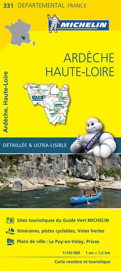 Carte Départemental Michelin Ardèche, Haute-Loire -  Collectif Michelin - broché