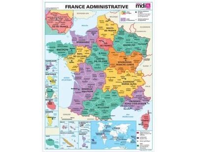 La France relief/régions primaire - Poster -  Collectif - broché