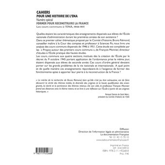 Former pour reconstruire la France - Les cours communs à l'ENA, 1946 - 1951