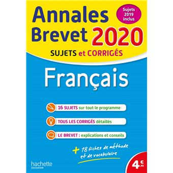 Annales Brevet 2020 Français