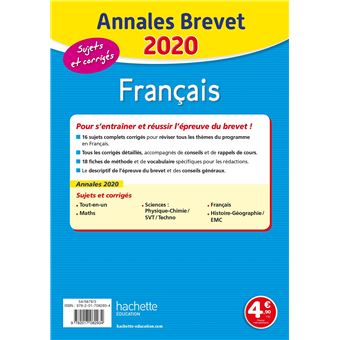 Annales Brevet 2020 Français