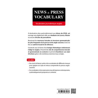News and press vocabulary. Vocabulaire journalistique anglais [B2-C1]