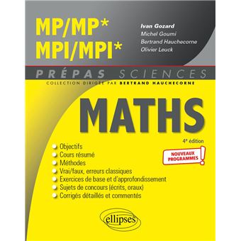 Mathématiques MP/MP* - MPI/MPI* - Programme 2022