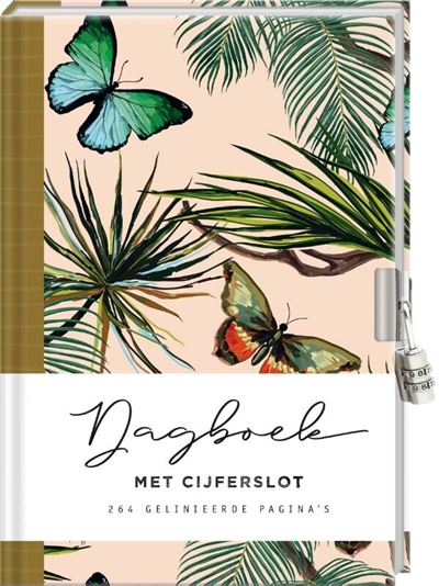 Dagboek met cijferslot voor volwassenen - Butterfly