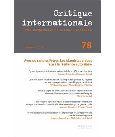Critique internationale 78, janvier-mars 2018 -  Collectif - broché