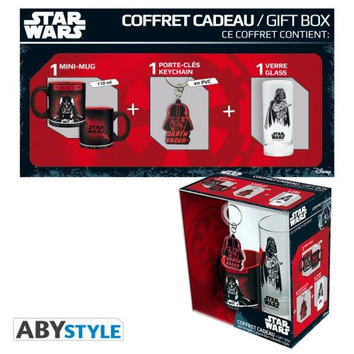 Coffret cadeau Star Wars Dark Vador ABYstyle 1 Mini Mug 110ml + 1 Porte-clés + 1 Verre 29cl