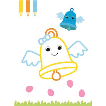 Bloc à colorier avec autocollants Pâques