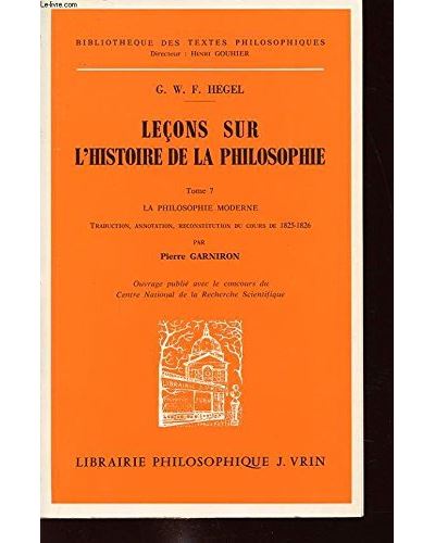 Leçons sur l'histoire de la philosophie VII